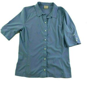 Nike Golf Dri-FIT Golf Polo Women’s Baby Blue Size S (4-6) V Neck Button Front